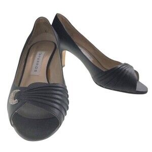 Caparros sz 6.5 Armani 2 Black Silk Heels